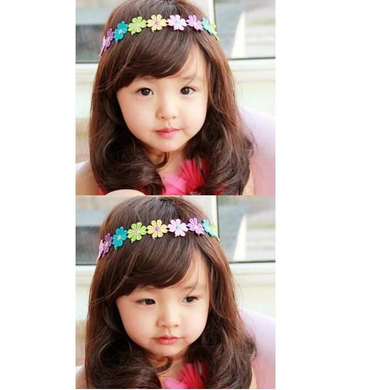 

Hooyi Rainbow Flower Cotton Baby Girls Hairbands Princess Headband Children Hair Band Headwear Ribbon Newborn Accessories H27