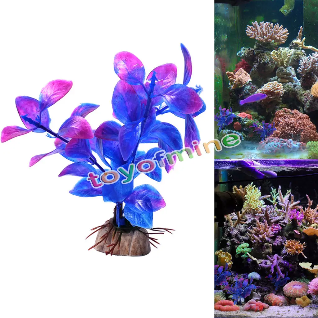 Cute Purple Aquarium Decor Water Weeds Ornament Plant Fish Tank Decor New Free Shippingaquarium