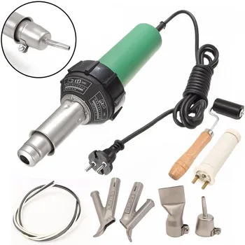 Online 1set 1500W 220V Hot Air Torch Plastic Welding Tool Welder Kit + 4pcs Nozzles +Roller