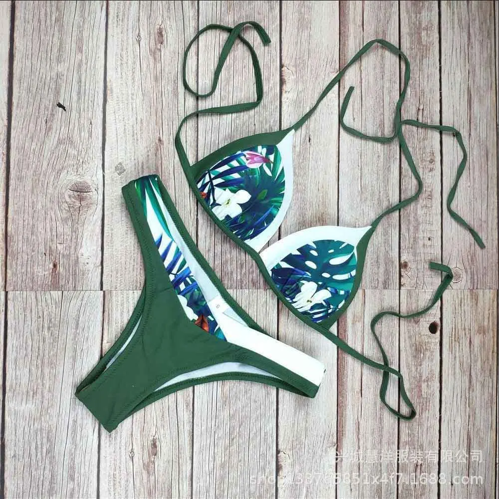 Snake Print Patchwork Women Bikini Set Retro Exotic Female Bikinis Tropical Flounce Swimwear String Swimsuit 17 Color Size XXL 3