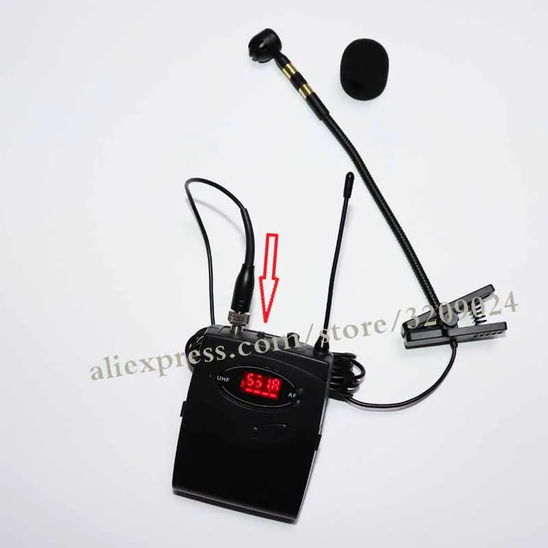 Musical Instrument Gooseneck Clip Mic UHF Band