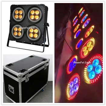 

(4pcs+Flycase) 16x12w blinder led rgbwa uv wash wall light dmx Ultra Bright LED Audience Light IP20 blinder led