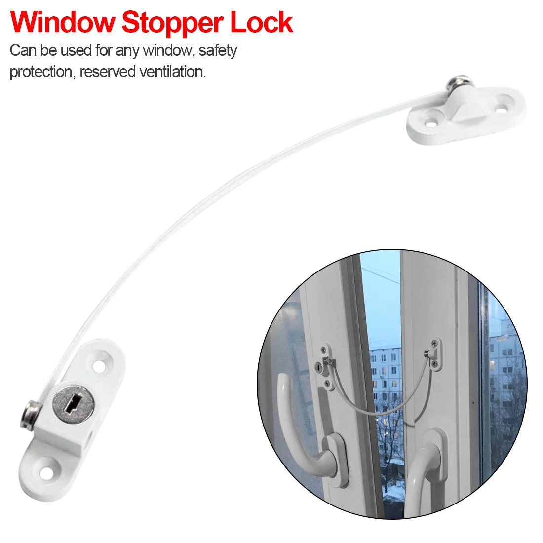 

Child Window Restrictor Security Lock Kids Prevent Childern Falling Window Lock Baby protection
