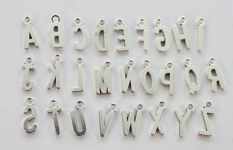 156 шт. ассорти из античного серебра цвет алфавита букв амулеты #22929|letter charms|charm