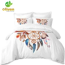 Colorful Feather Print Bedding Set Dreamcatcher Print Duvet Cover Pillowcase Bohemia Style Quilt Cover Bedclothes Home Decor D35 Colorful Feather Print Bedding Set Dreamcatcher Print Duvet Cover Pillowcase Bohemia Style Quilt Cover Bedclothes Home Decor D35