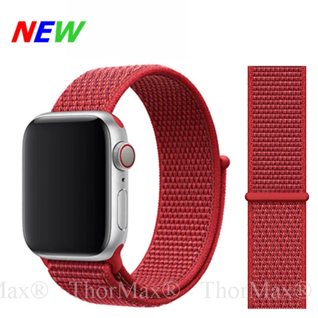 Для apple watch 4 спортивный ремешок для iwatch 42 мм 44 мм 38 мм 40 мм нейлоновый браслет correa Ремешки для наручных часов для apple watch - Цвет ремешка: 26-Red