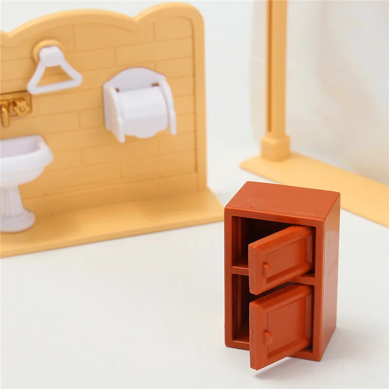 Мини-люкс Ванная комната Пластик миниатюры мебели Наборы Набор для DIY кукольный домик дети игрушки Декор Куклы подарок для детей