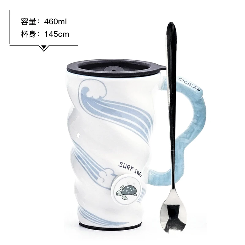 Tazas de ceramica creativas чашки и кружки caneca criativa kubek ceramiczny Милая кружка кофейная чашка мультфильм стакан таза пламя птица - Цвет: Stlye A