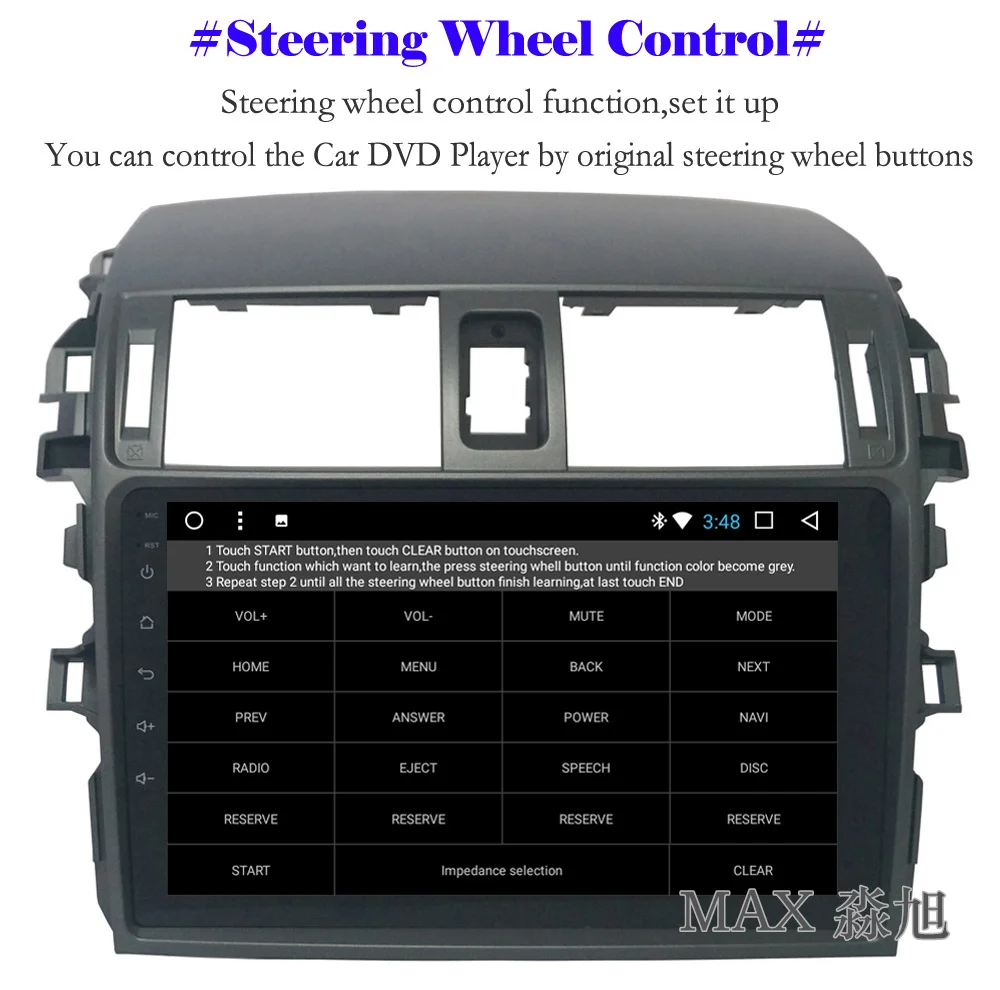Perfect MAX 2G RAM 32G ROM Android 8.1.0 Car DVD Player For Toyota corolla 2007 2008 2009 2010 2011 Car Radio RDS BT WiFi SWC GPS Map 11