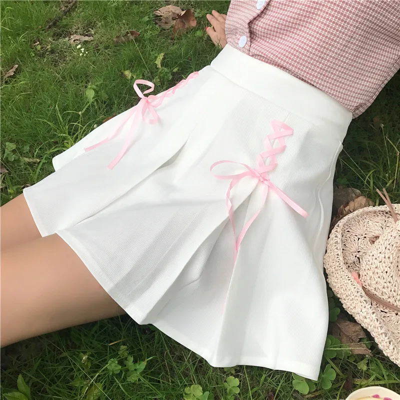 Women Harajuku Skirt Kawaii Preppy Style A line Cute Sweet Mini Skirts