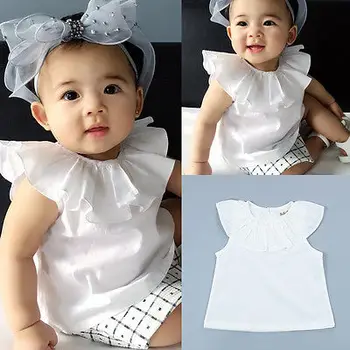 

One Piece T shirt Newborn Baby Girls T shirts Summer Toddler Clothing Fashion White Clothes