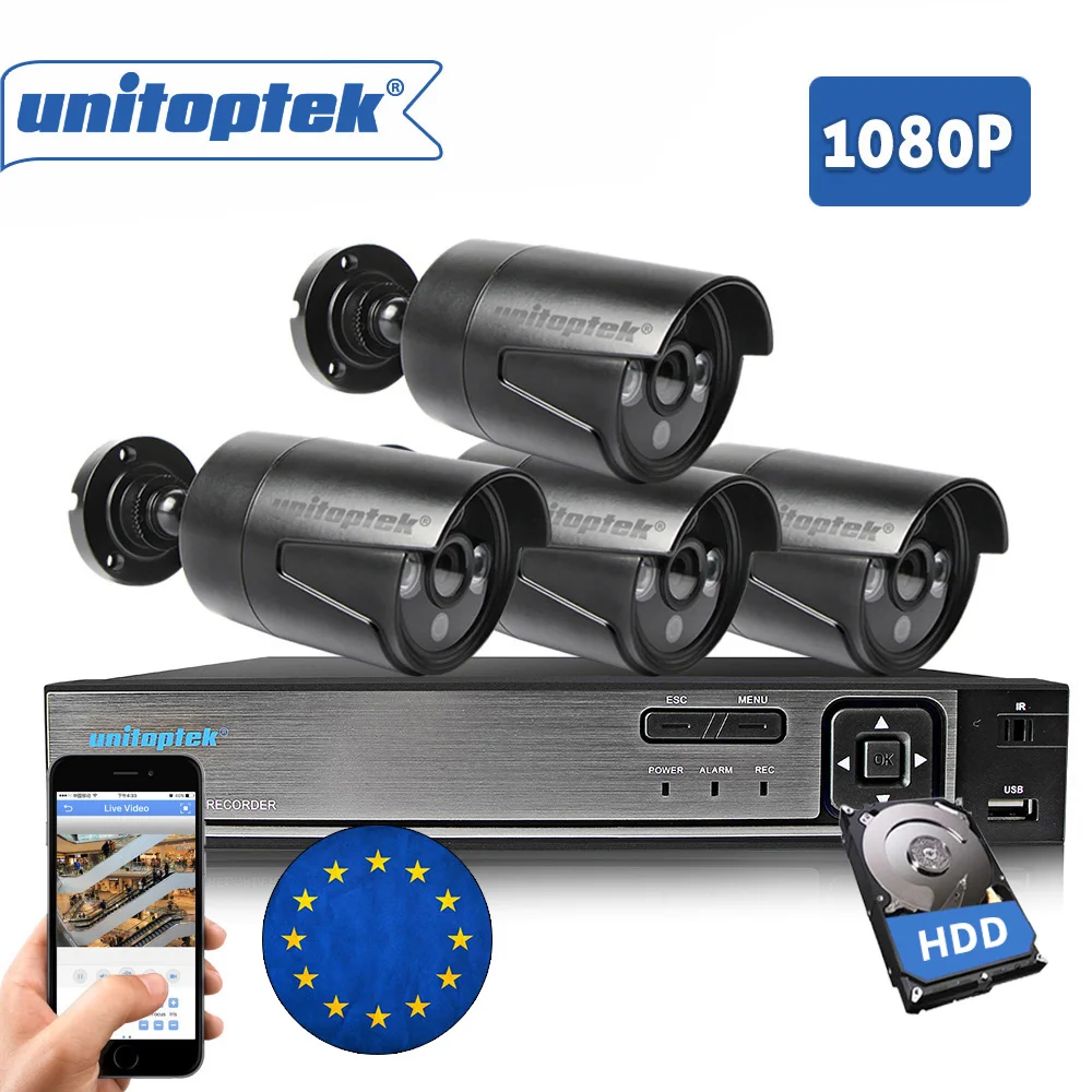 

3 IN 1 4CH 1080P Security AHD DVR NVR CCTV System 2.0MP 3000TVL Camera Weatherproof Outdoor AHD-H Video Surveillance Cameras Kit