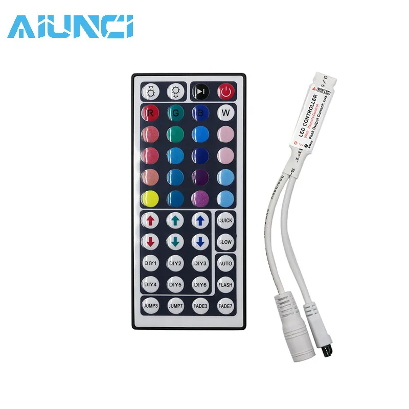 #Best 44 Key LED RGB Controller DC12V Mini IR Remote Controller For 3528 5050 RGB LED Strip Lights