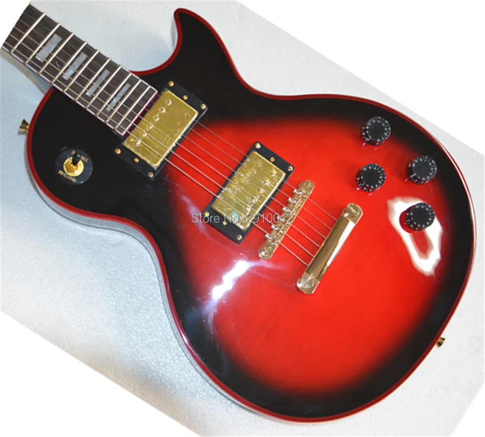

Custom LP electric guitar black circle red edging can be customized according to requirements