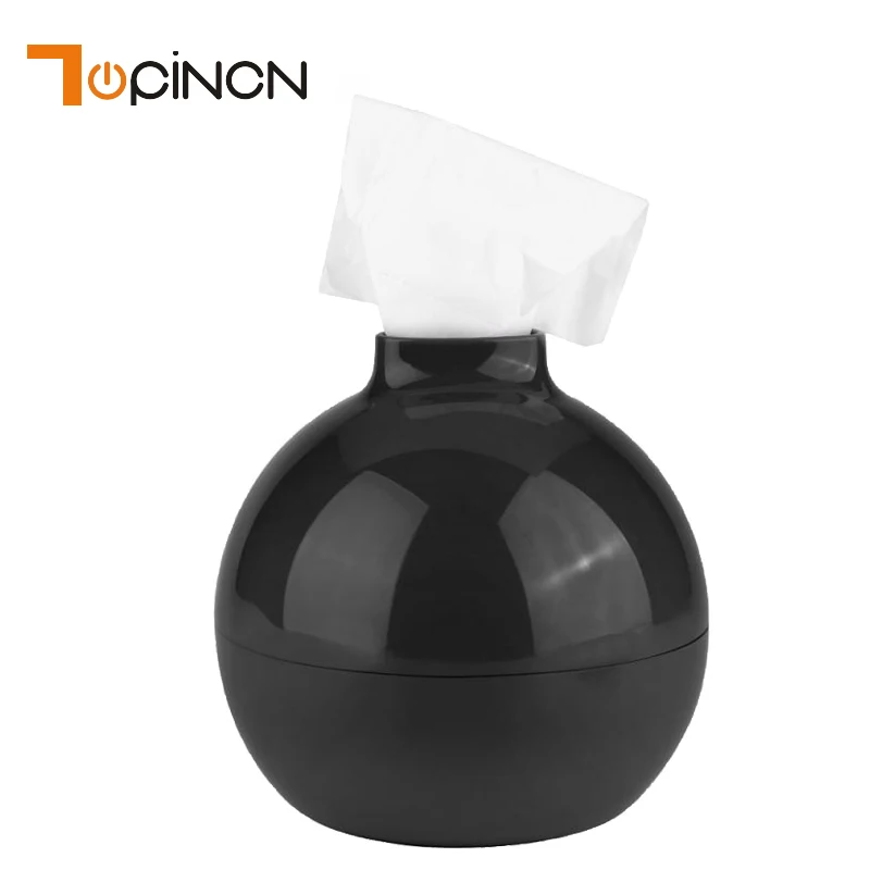 

Christmas Car Tissue Holder Container Plastic Round Bomb-Shape Tissue Storage Box Funny Toilet Paper Pot Holder