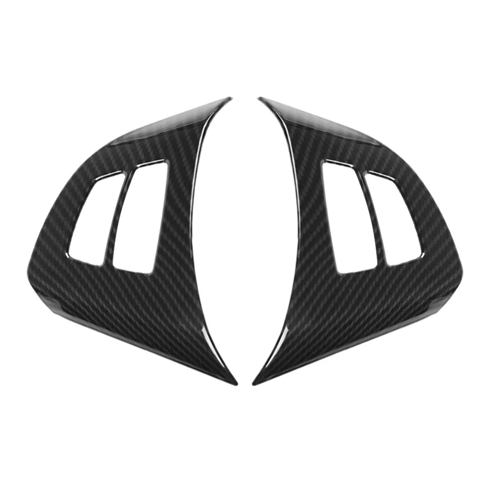 2 шт., углеродное волокно, автомобильный стиль, руль, кнопка, декоративная крышка, накладка, рамка для BMW X5 E70 2013