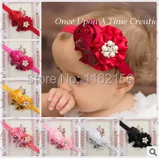 

NEW girls butterfly with rose floral headband tiara headband peal hairband hair accessories Christmas gift para mulher