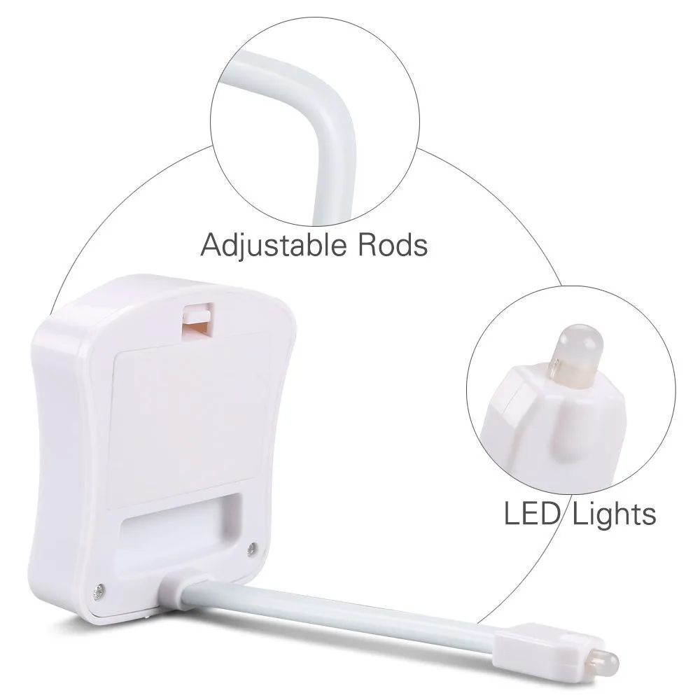  Toilet Night Light Activated Seat PIR Sensor Auto Lamp 8 Colors Backlight WC Toilet Bowl LED Lumina - 33016755272