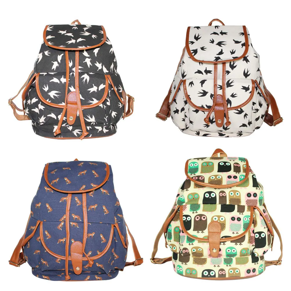 Fashion Charming Animal Printed Backpack for Girl Students Shoulder Bag Rucksack LXX9