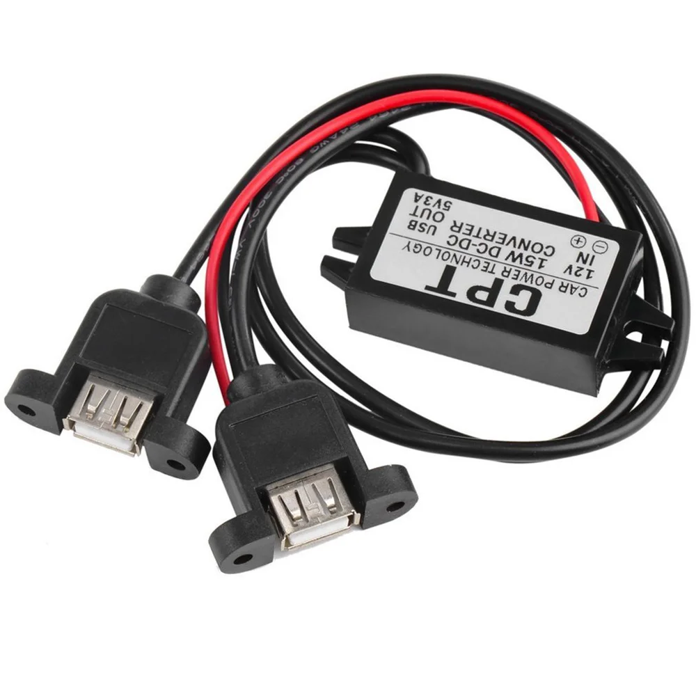Модуль 12 В до 5 пост 3A 15 Вт USB 2 0 выходной адаптер питания Автомобильное зарядное