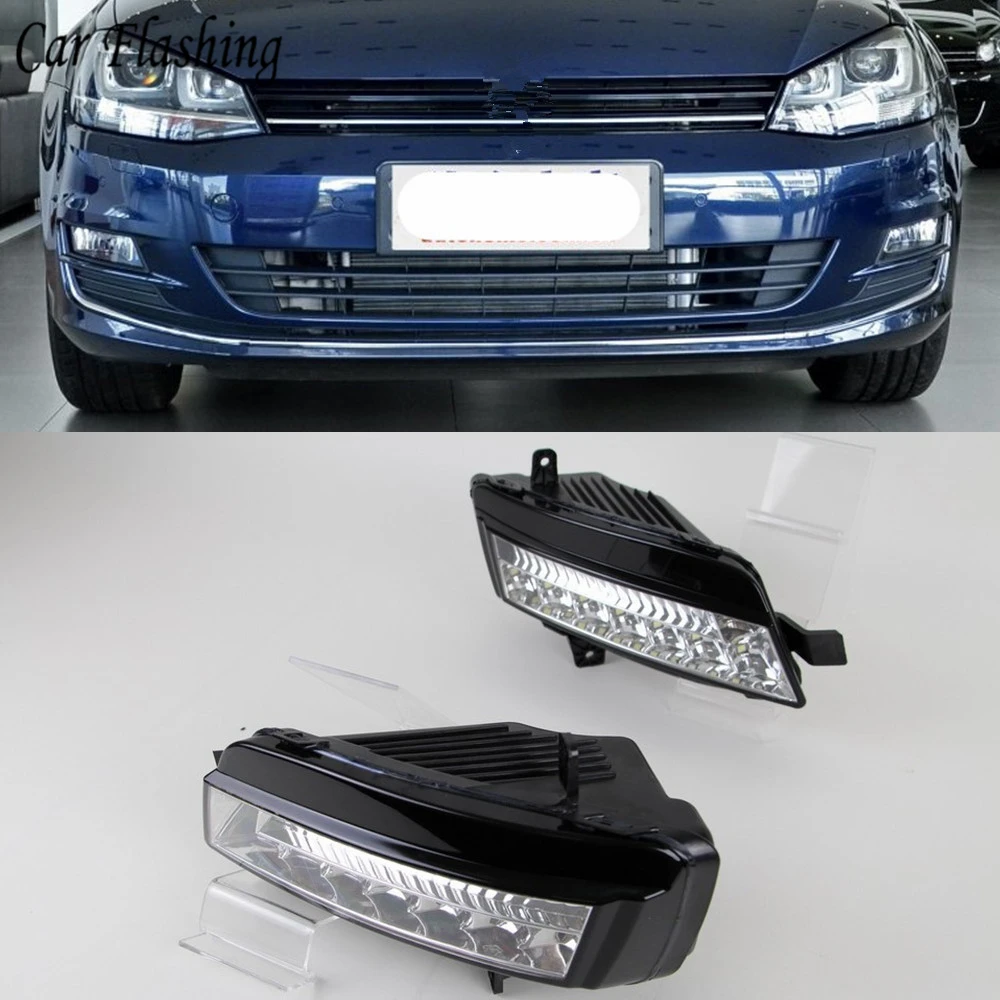 Car flashing 2pcs LED For Volkswagen Golf 7 Golf MK7 2013 2014 2015