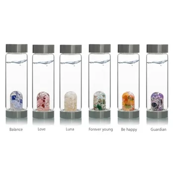 

New Product Crystal Quartz Bottle Gemstone Glass water bottle Creative Energy spa cup New Year gift Health cup Gem water bottle