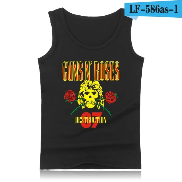 GUNS N ROSES, мужские майки, футболка, хип-хоп, для спортзала, жилет, модный, для бодибилдинга, майка, мужская, майка, одежда для фитнеса, пистолеты и розы - Цвет: black