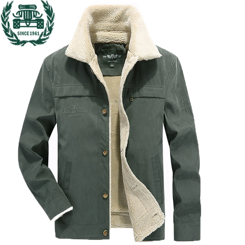 ZHAN DI JI PU мужские зимние куртки с шерстяной подкладкой, сохраняющие тепло модные стильные мужские пальто 110