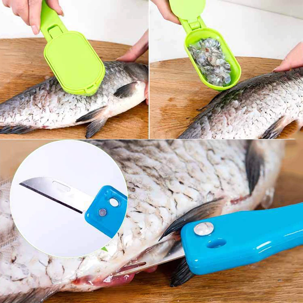 

1pcs hot practical Fish scraper Quickly fish scale remover scales planing kitchen tools Knife Tool Kitchen Gadgets Random Color