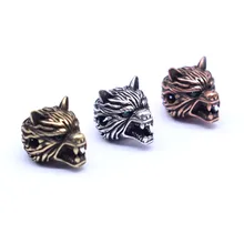 

Fashion Animal Style Wolf Head Charm Green Eye Cubic Zirconia Beads for Jewelry Making DIY Bracelet Components Accessories