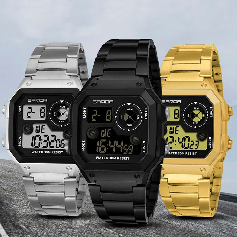 SANDA Sport Watch Men Watches Male LED Digital Wrist Watches For Men