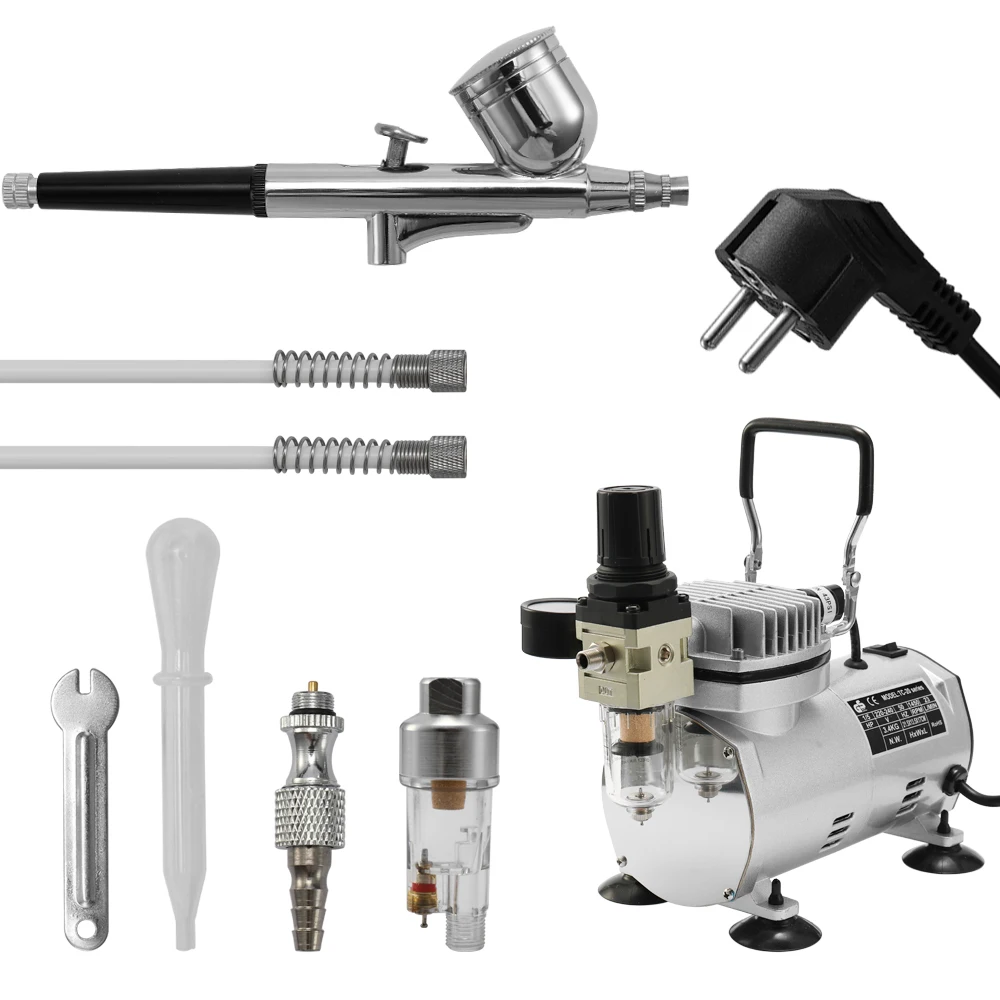 Portable Spray Paint Gun Spray Pump Pen Air Brush Compressor Set Airbrush with compressor for Art Painting Craft Cake