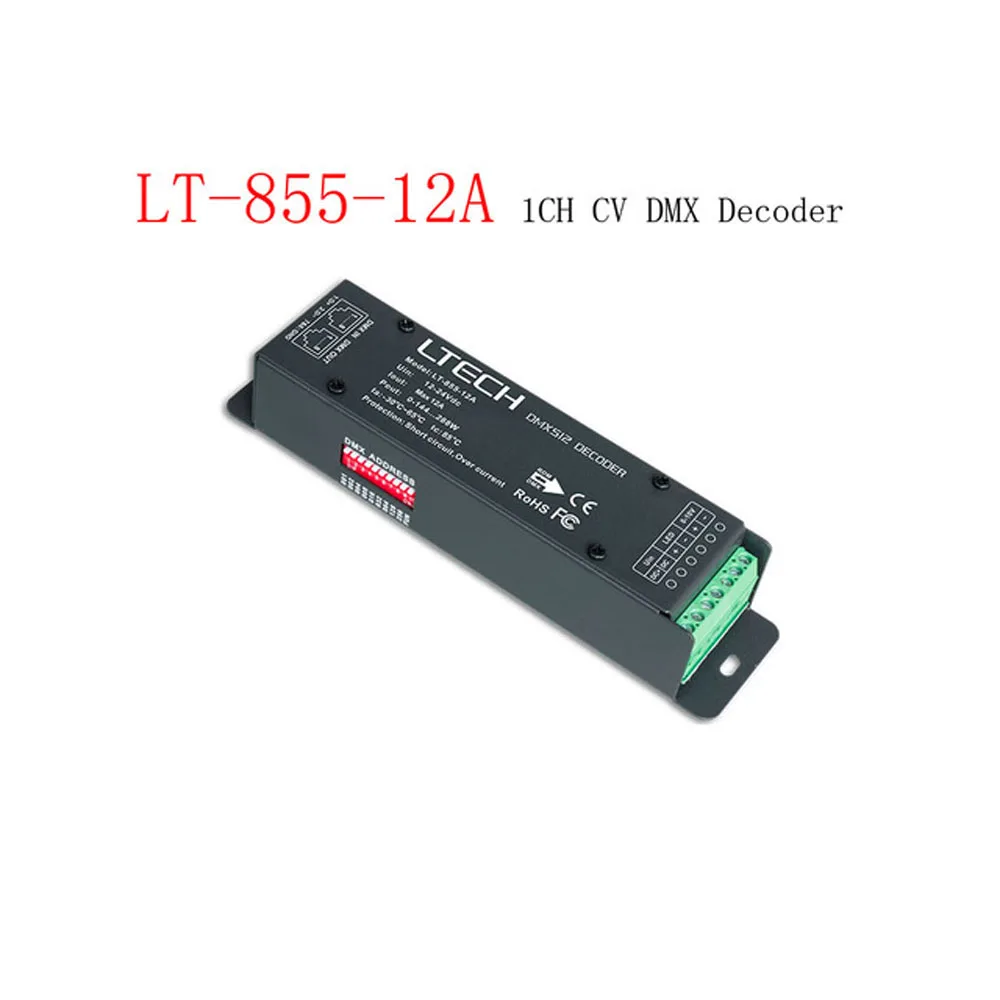 

LTECH LT-855-12A 1CH DMX/RDM CV DMX Decoder Input Voltage 12-24Vdc