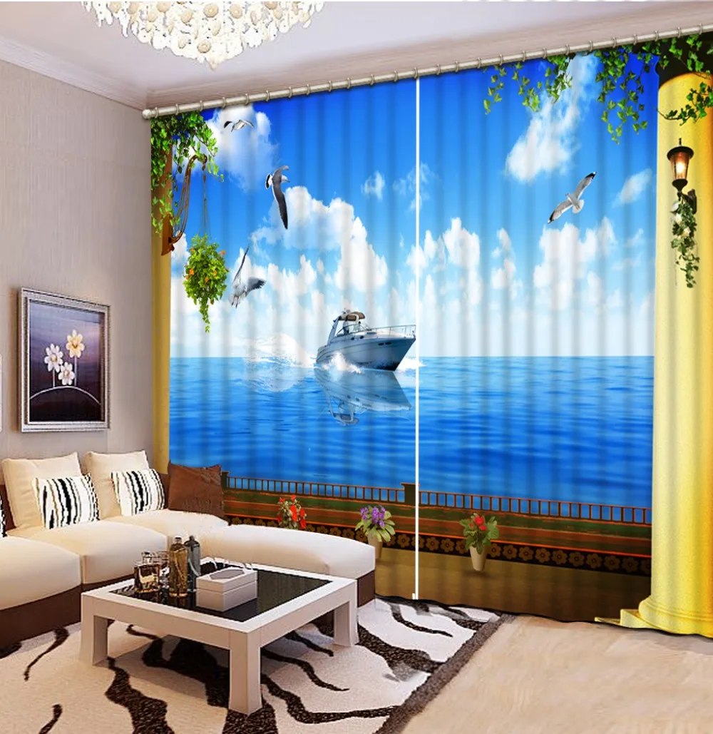 

High Quality Customize size Modern Natural Beautiful seascape Fashion 3D Home Decor Beautiful