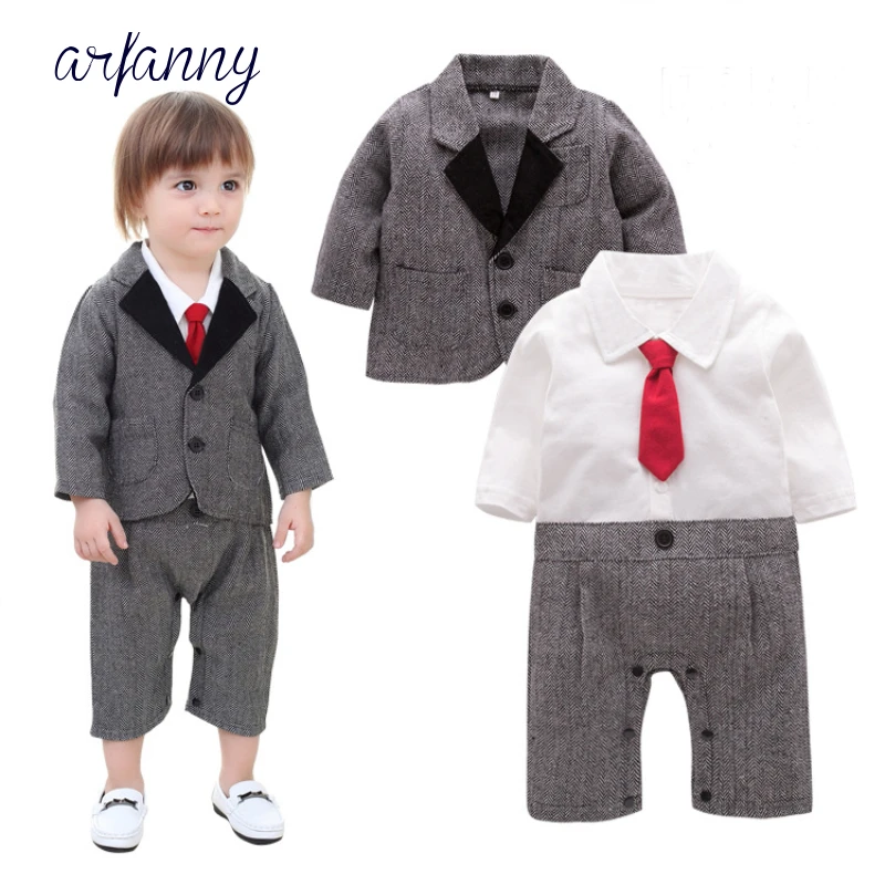 Baby suits Handsome Autumn 0 1 years childrenone piece jacket Set Hot