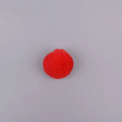 red 9 см помпон с искуственным мехом самодельный брелок пушистый шарик-Кролик сумка шар-помпон брелок кулон poret clef для DIY - Цвет: red