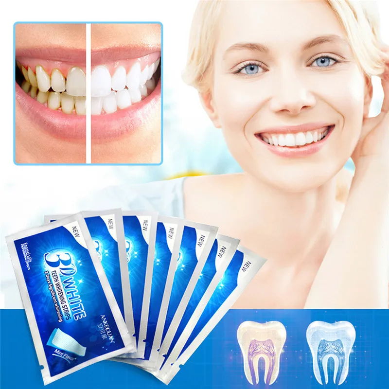 

7packs Stain Removal Advanced Teeth Whitening for teeth crest 3d white Strips Double Elastic Oral Health dental instrument #79