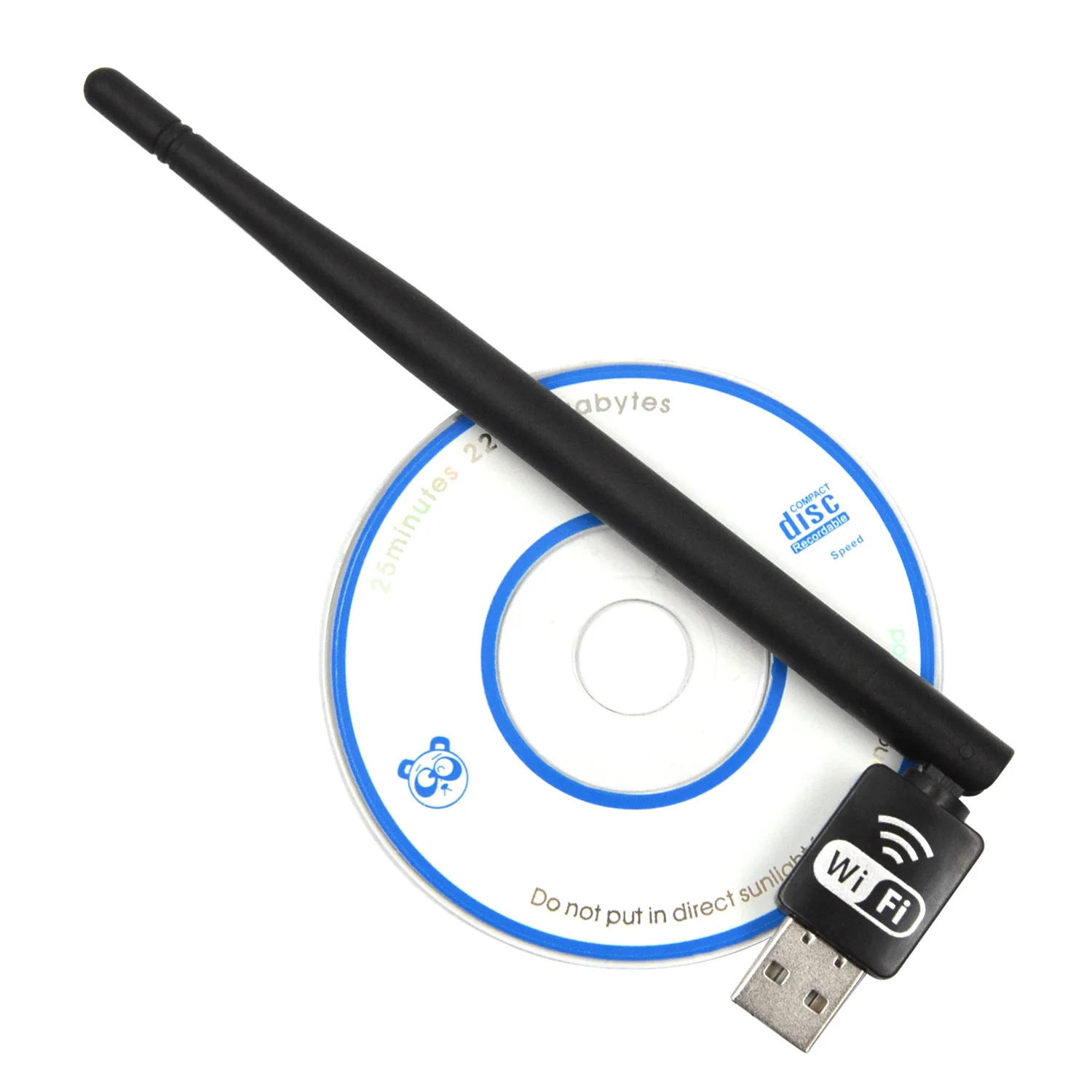 

150Mbps Wireless USB WiFi Receiver Adapter w/5DB Antenna Driver CD for Windows 7 8 10 XP Vista System Computer Laptop PC