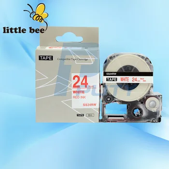 

Free shipping tape 24mm red on white SS24RW compatible Epson/kingjim label tape for both tepra and labelworks printer