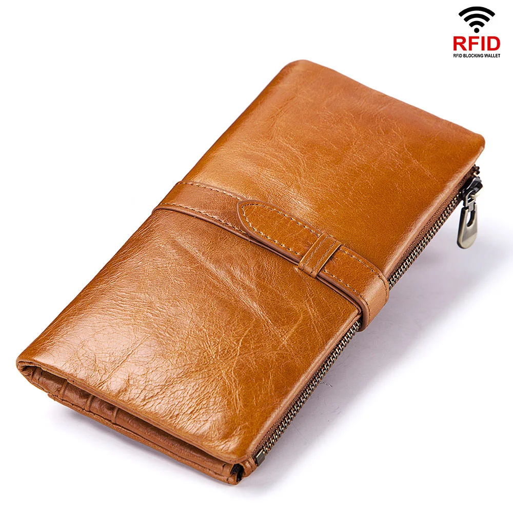 

YICHENG Genuine Leather Women Wallet Female Coin Purse Walet Portomonee Clutch Money Bag Lady Handy Card Holder Long for Girls