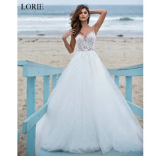 Бальное платье LORIE, свадебное платье, фатиновое и кружевное подвенечное платье белого цвета слоновой кости, vestido de noiva, летнее свадебное платье