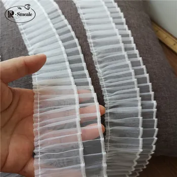 

5 Yard/Lot 6cm wide organza pleated cuff neckline Double lace trim three-dimensional modeling lace accessories RS1939