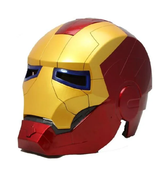 

Iron Man Motorcycle Helmet Mask Tony Stark Mark 7 Cosplay Mask with LED Light Gift for Children