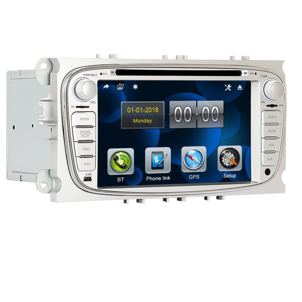 Discount Eunavi 2 Din 7 inch Car DVD Player Radio GPS Navigation for FORD/Focus/S-MAX/Mondeo/C-MAX/Galaxy Stereo Video Bluetooth in dash 3