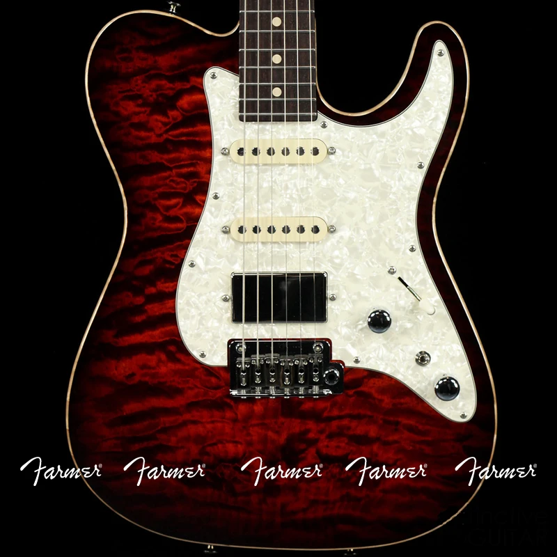 

Farmer customshop 6 string electric guitar/DROP MONGREL BURNISHED ORANGE QUIL T/free shipping/Customizable exclusive logo