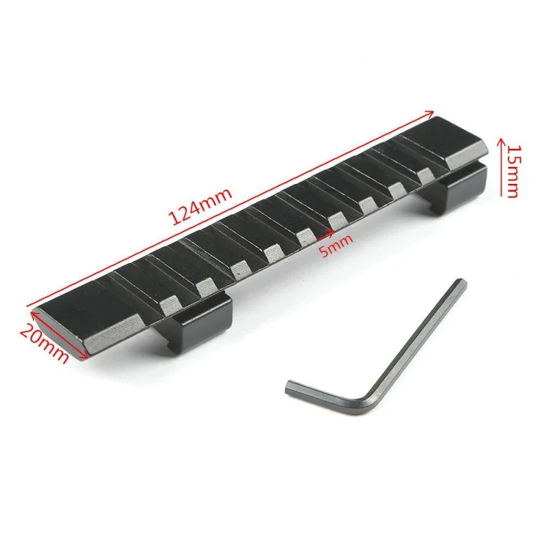 

Aluminum Alloy 125 mm Length 10 Slots Fit 11 mm Dovetail Picatinny Weaver Rail Mount Adapter For Hunting Air Gun Rifle Scope New
