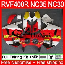 RVF400R для HONDA VFR400 R RR NC30 VFR400R 89 90 91 92 93 123SH. 21 NC35 красный белый V4 ПВП 400R 1989 1990 1991 1992 1993 обтекатель