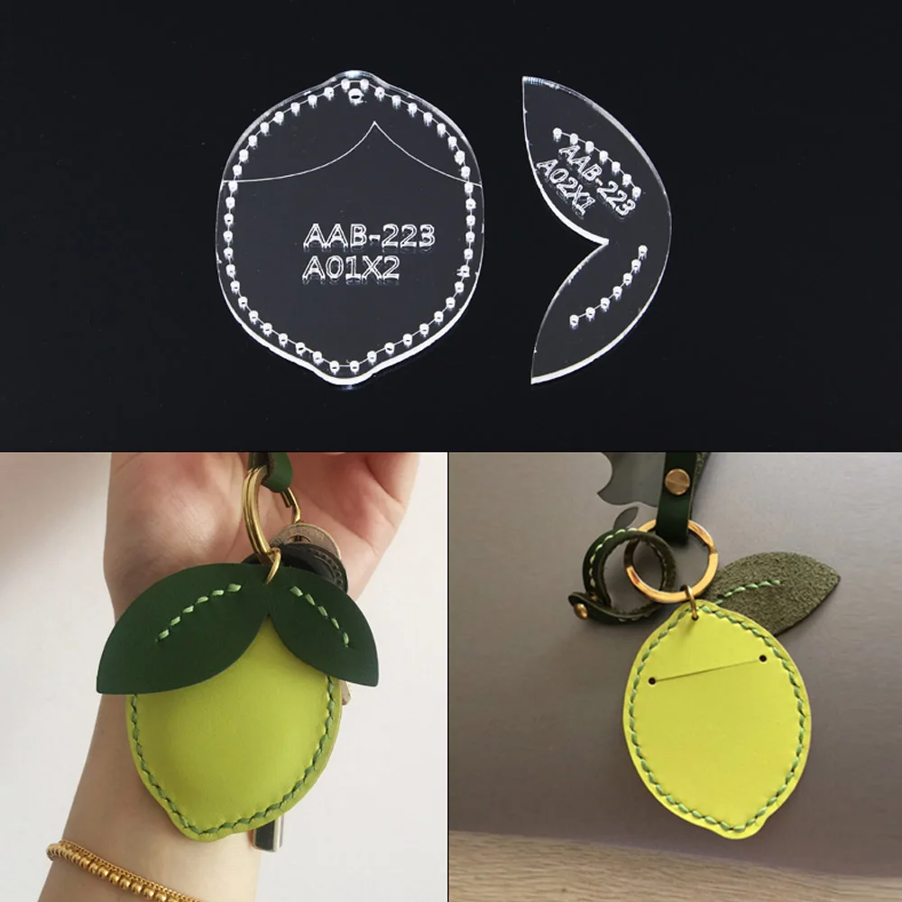 

Cartoon Lemon Keychain Pendant Acrylic Template Handmade Leather Goods DIY For Leather Tools Access