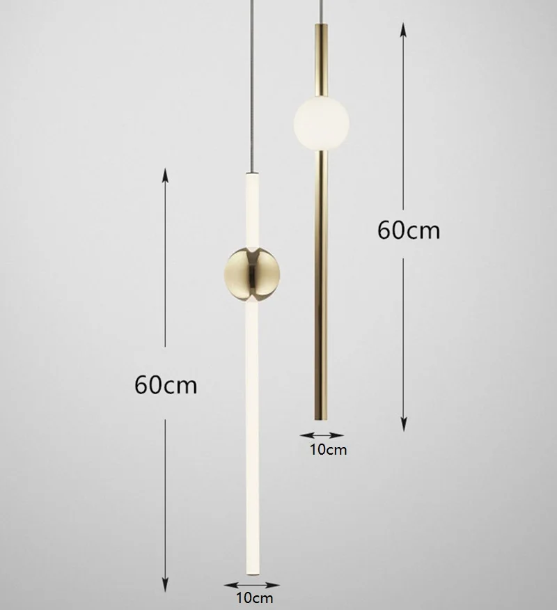 Скандинавский чердак Золотой светодиодный подвесной светильник длинная палка благородная гостиная гостиничный зал подвесной светильник винтажный светильник