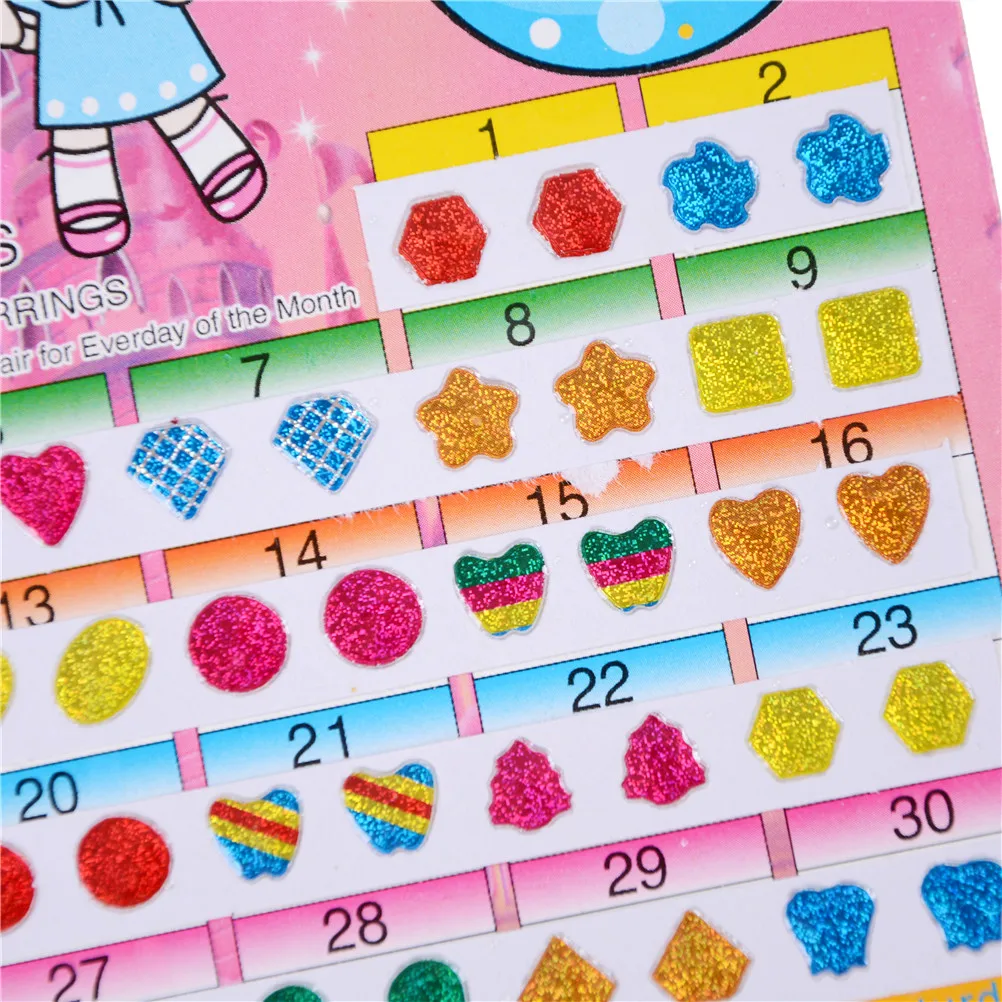 1 лист = 60 шт. хрустальные наклейки в виде сережек гвоздиков|sticker toy|children stickerstoy sticker